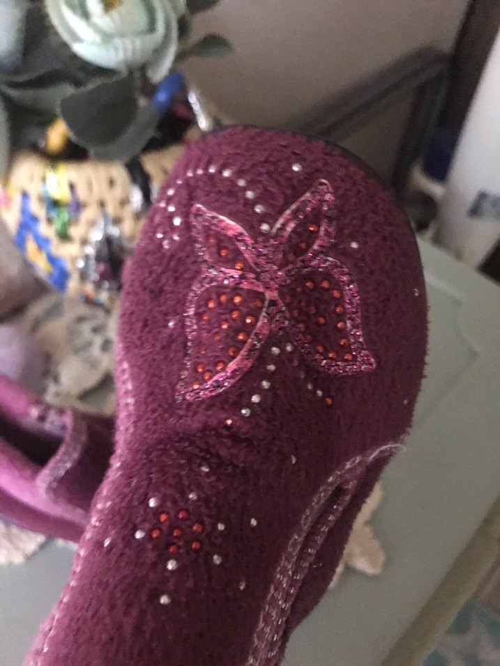 Mor Nakışlı Kız Çocuk Ev Terliği - Görsel 5