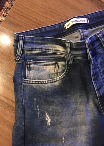 Erkek Mavi Mini Kot Şort - Görsel 2