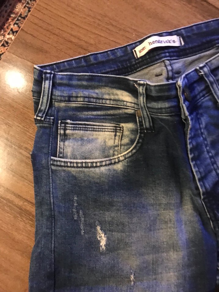 Erkek Mavi Mini Kot Şort - Görsel 2