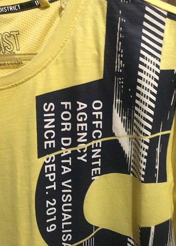 Urban Sarı Baskılı Erkek Tişört - Görsel 2