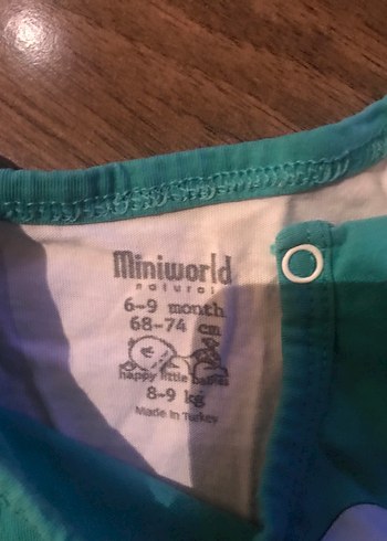 Mini World Turkuaz Desenli Askısız Bebek Body - Görsel 2