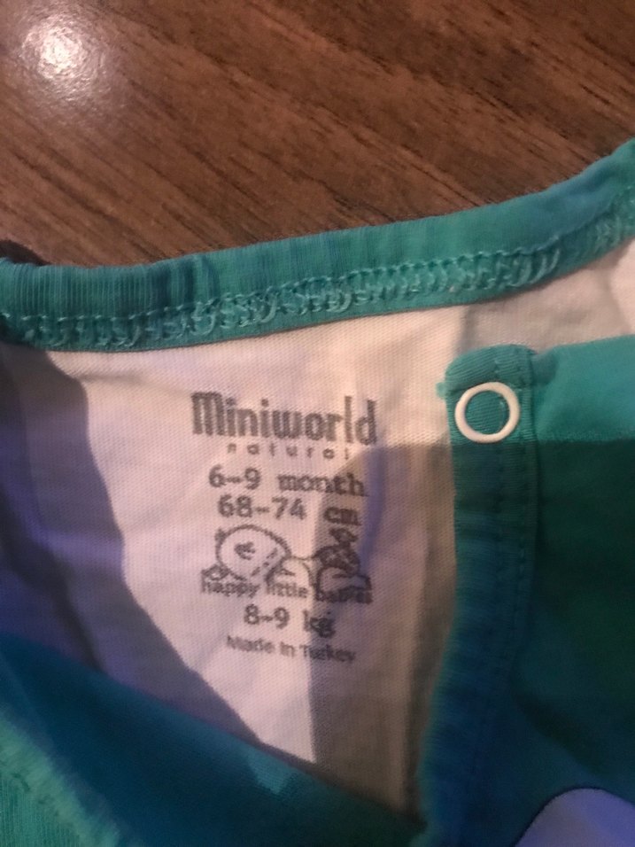 Mini World Turkuaz Desenli Askısız Bebek Body - Görsel 2