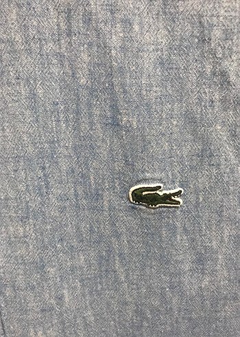 Lacoste Mavi Keten Erkek Gömlek - Görsel 2