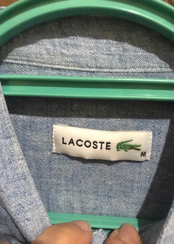 Lacoste Mavi Keten Erkek Gömlek - Görsel 3