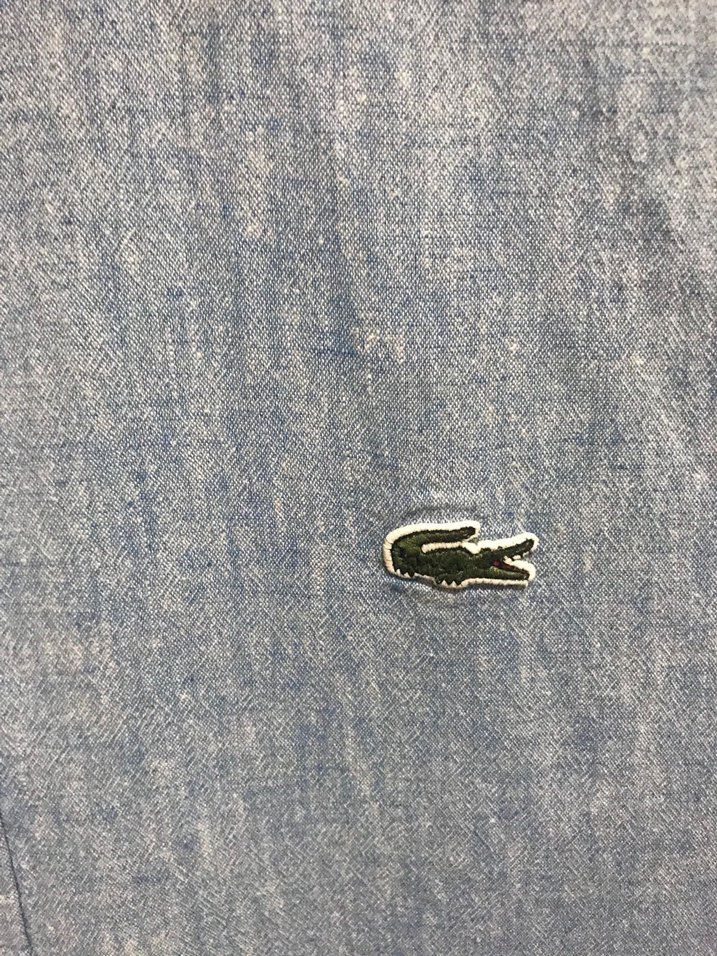 Lacoste Mavi Keten Erkek Gömlek - Görsel 2