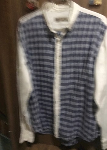 DS casual Ekoseli Beyaz Gömlek - Görsel 2