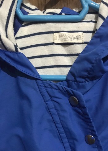 Mango Mavi Erkek Çocuk Düğmeli Yağmurluk - Görsel 2