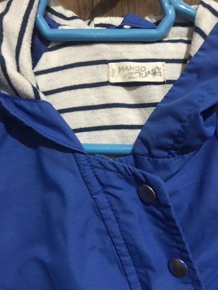 Mango Mavi Erkek Çocuk Düğmeli Yağmurluk - Görsel 2