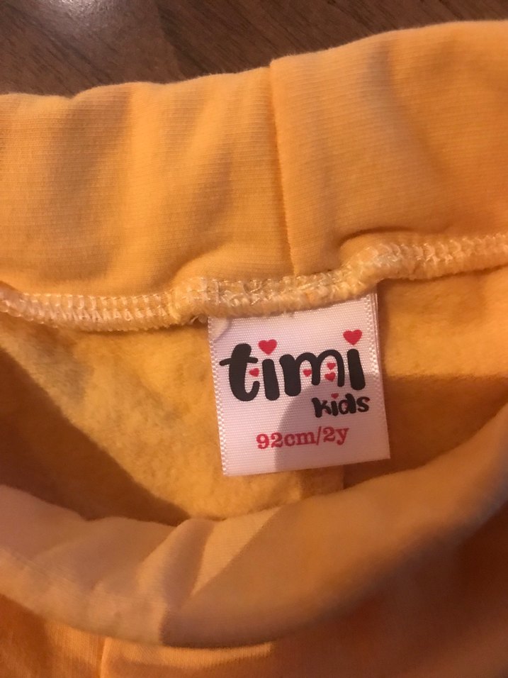 Sarı Kız Çocuk Puff Baskılı Rahat Tayt - Görsel 3