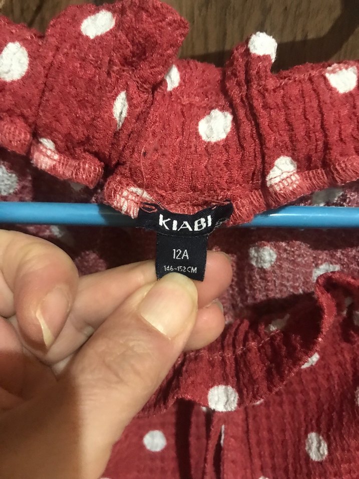 Kiabi Kırmızı Puantiyeli Fırfırlı Bohem Mini Şort - Görsel 3