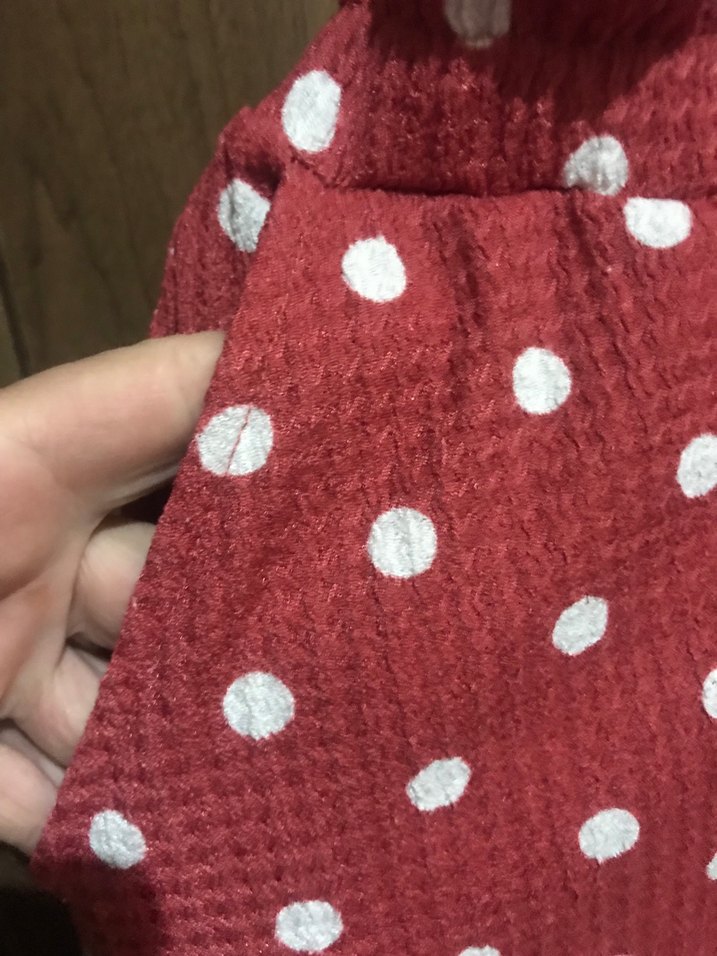 Kiabi Kırmızı Puantiyeli Fırfırlı Bohem Mini Şort - Görsel 2