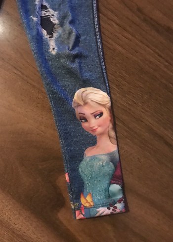 Elsa Kız Çocuk Denim görünümlü Tayt - Görsel 2