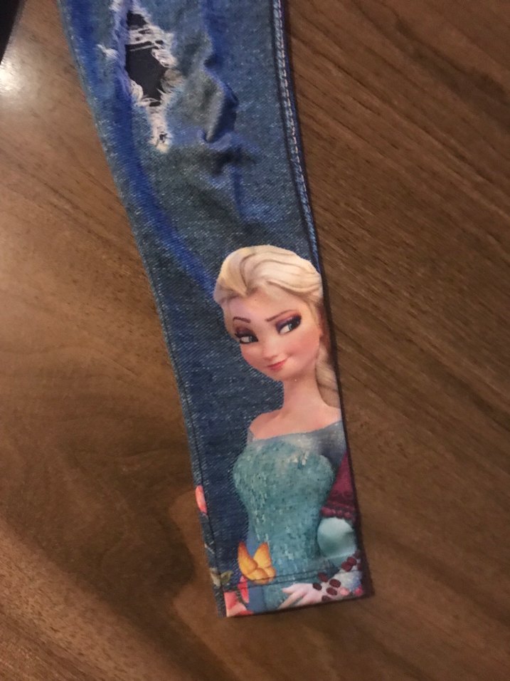 Elsa Kız Çocuk Denim görünümlü Tayt - Görsel 2