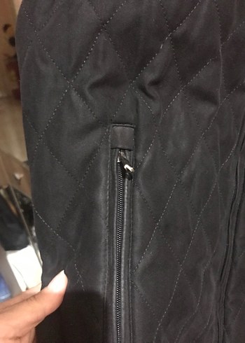 Siyah Fermuarlı Erkek Midi Ceket - Görsel 5