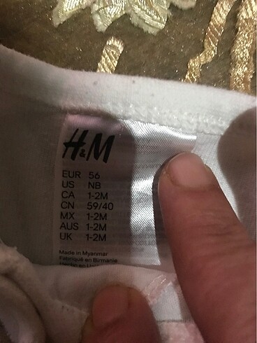 Yenidoğan Beden beyaz Renk H&M bebe tulum
