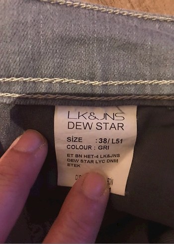 m Beden Leke Gri Midi Denim Kadın Kalem Etek