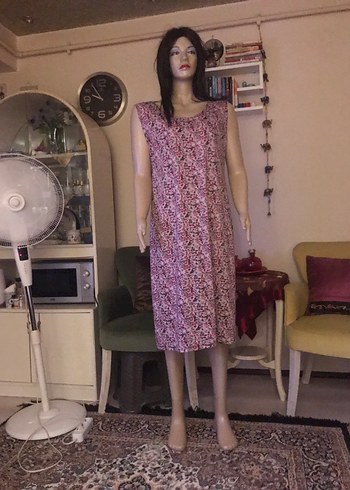 Pembe Midi Bohem Salaş Elbise