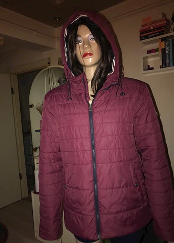 Diğer Jack&Jones Bordo Kapüşonlu Mont