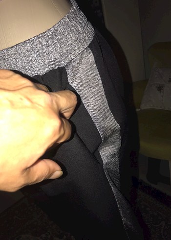 m Beden siyah Renk Siyah Kadın Rahat Kesim Midi Kumaş Pantolon