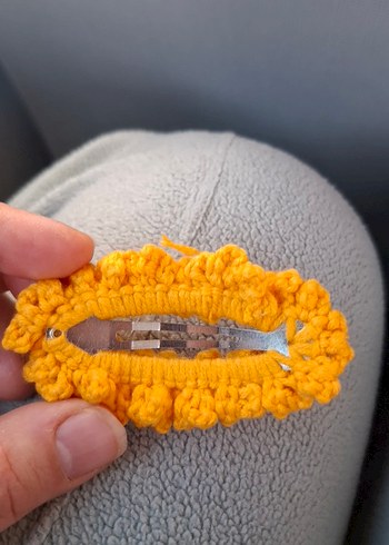 Sarı Örgü Çocuk Toka Seti - Görsel 2