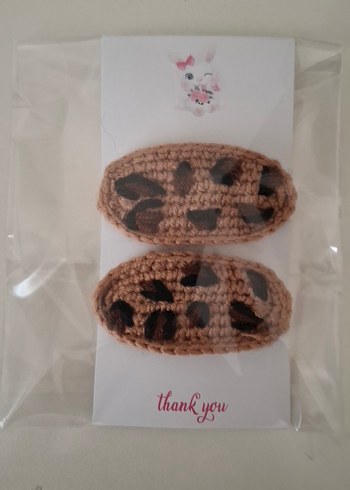 Kahverengi Leopar Desenli Örgü Çocuk Toka - Görsel 2