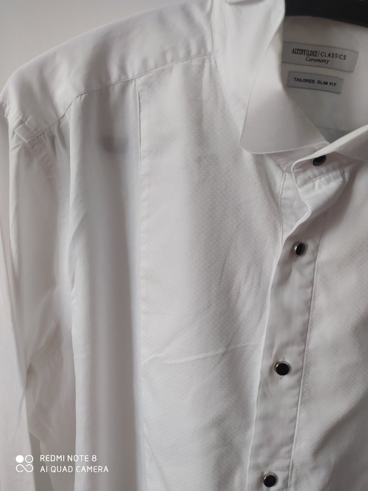 Pamuk Beyaz Erkek Gömlek, Uzun Kollu, Regular Fit - Görsel 5