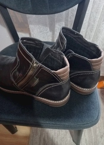 Erkek Siyah Deri Biker Bot - Görsel 4