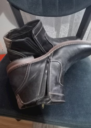 Erkek Siyah Deri Biker Bot - Görsel 5