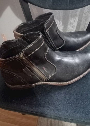 Erkek Siyah Deri Biker Bot - Görsel 6