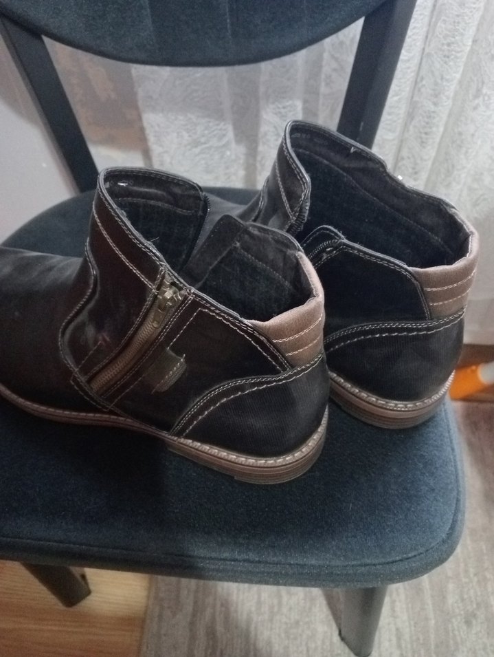 Erkek Siyah Deri Biker Bot - Görsel 4