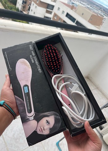 Pembe Hızlı Saç Düzleştirici Fırça