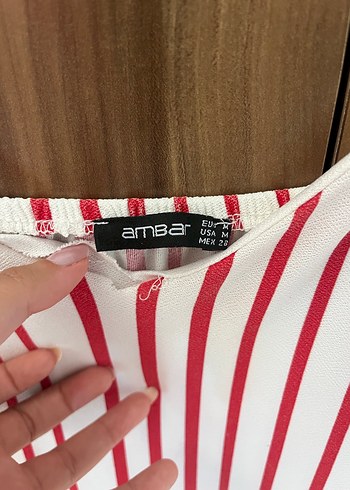 Kırmızı Çizgili Mini Tulum - Görsel 3