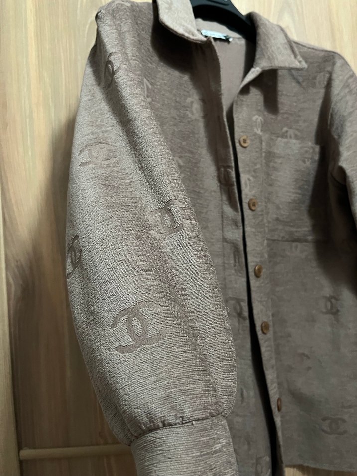 Kahve rengi gömlek Ceket - Görsel 4