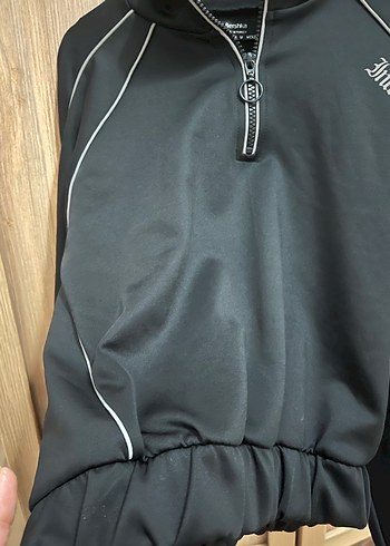 Kadın Siyah Fermuarlı Yüksek Yakalı Sweatshirt - Görsel 2