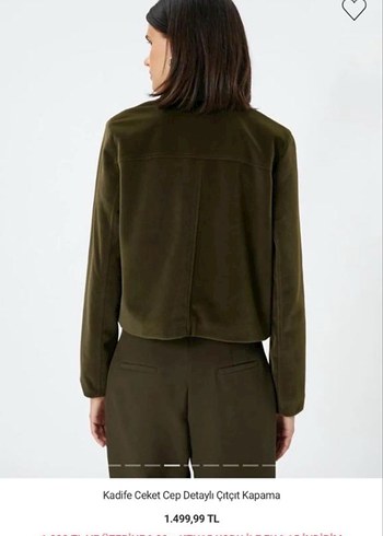 Düğmeli Haki Süet Midi Kadın Kaban - Görsel 2