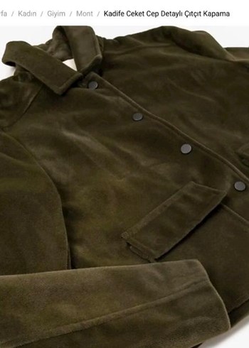 Düğmeli Haki Süet Midi Kadın Kaban - Görsel 4
