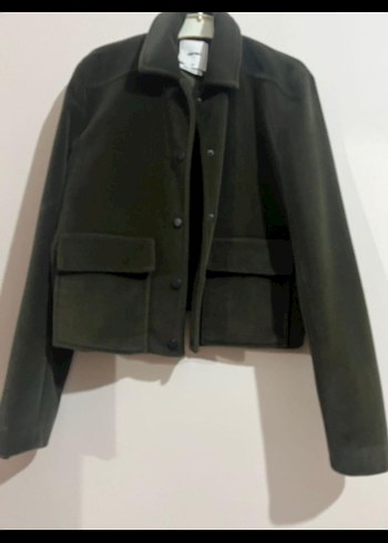 Düğmeli Haki Süet Midi Kadın Kaban - Görsel 5