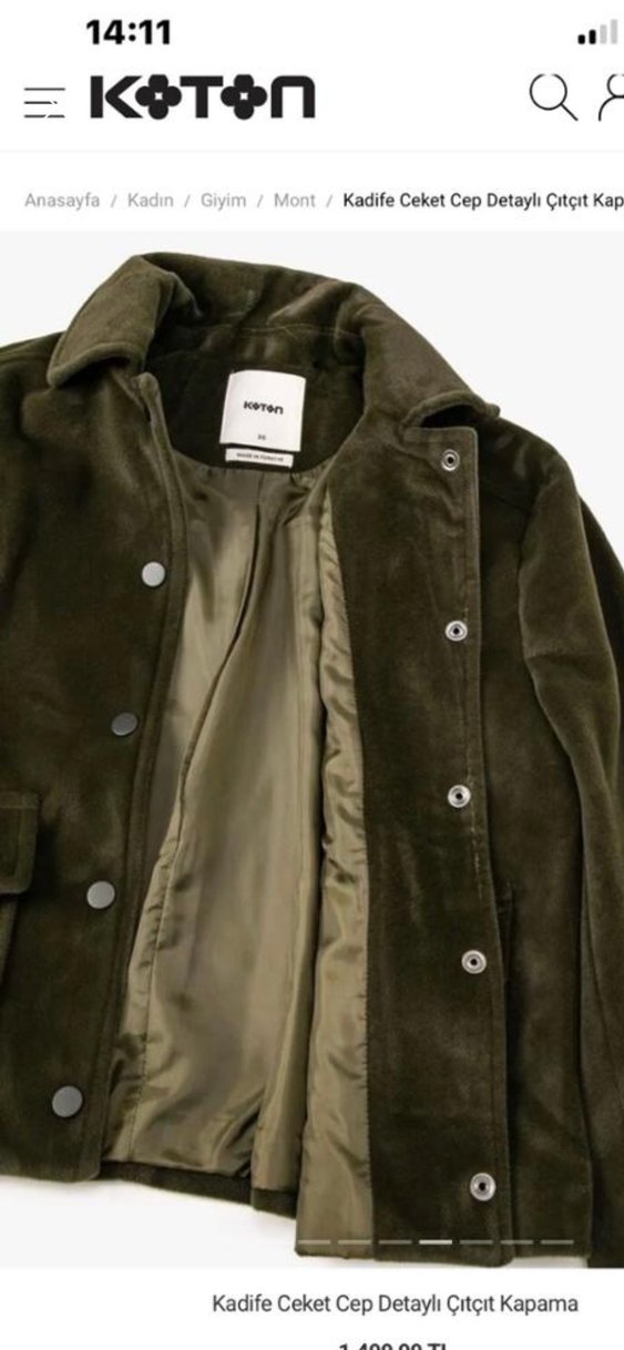 Düğmeli Haki Süet Midi Kadın Kaban - Görsel 3