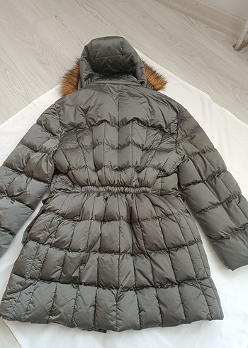 Gri Kadın Kürklü Kış Montu - Görsel 3