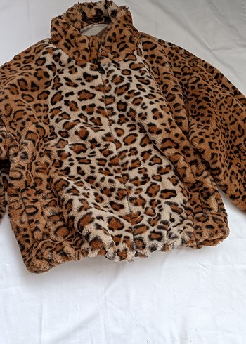 Leopar Desenli Kadın Suni Kürk Ceket - Görsel 4