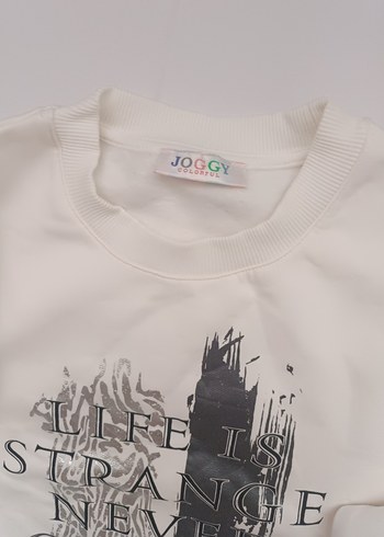 Beyaz Payetli Kadın Sweatshirt - Görsel 4