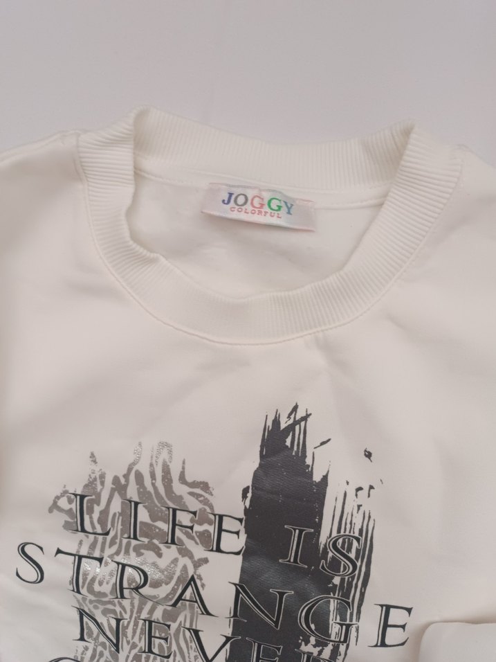 Beyaz Payetli Kadın Sweatshirt - Görsel 4