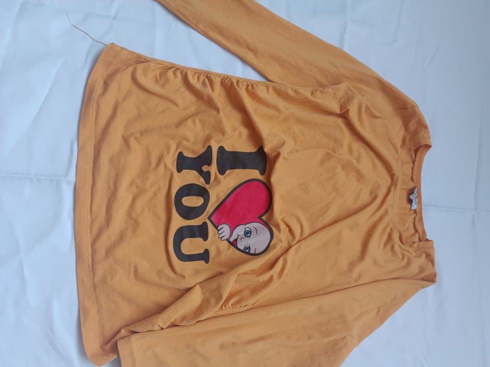 Sarı Baskılı Hamile Bluzu Uzun Kollu - Görsel 3