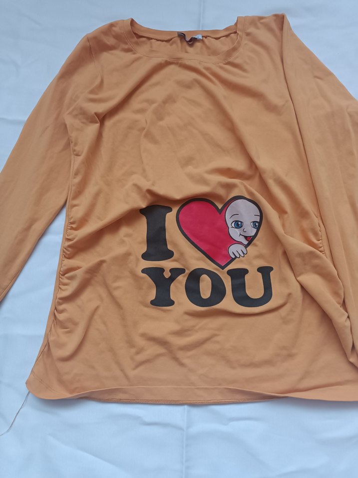 Sarı Baskılı Hamile Bluzu Uzun Kollu - Görsel 2