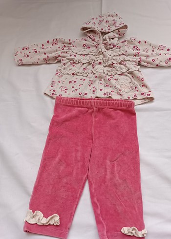 Pembe Dantelli Bebek Kız Takımı - Görsel 4