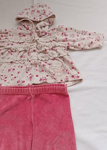 Pembe Dantelli Bebek Kız Takımı - Görsel 3