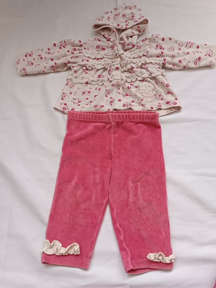 Pembe Dantelli Bebek Kız Takımı - Görsel 2