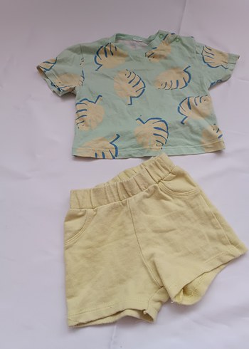 Pastel Sarı Bebek Erkek Kısa Kollu Takım - Görsel 3