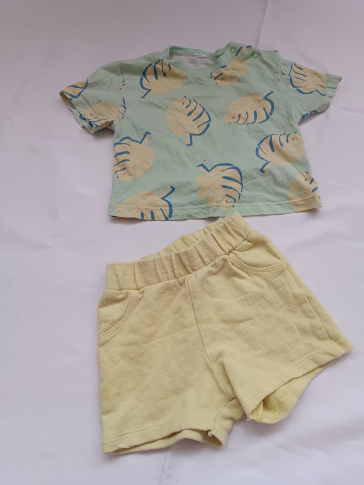 Pastel Sarı Bebek Erkek Kısa Kollu Takım - Görsel 3