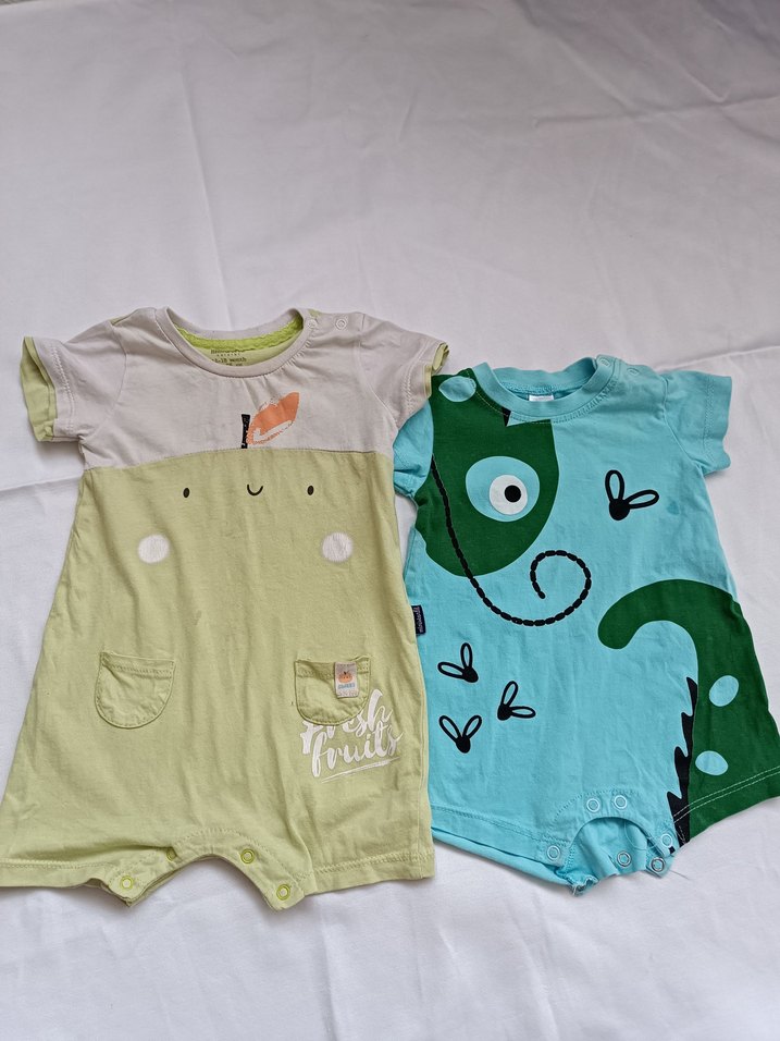 Renkli Erkek Bebek Kısa Kollu Tulum - Görsel 2